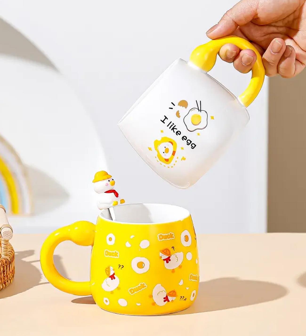 Ördek Figürlü Kapaklı Seramik KupagiftmodaBM-1475