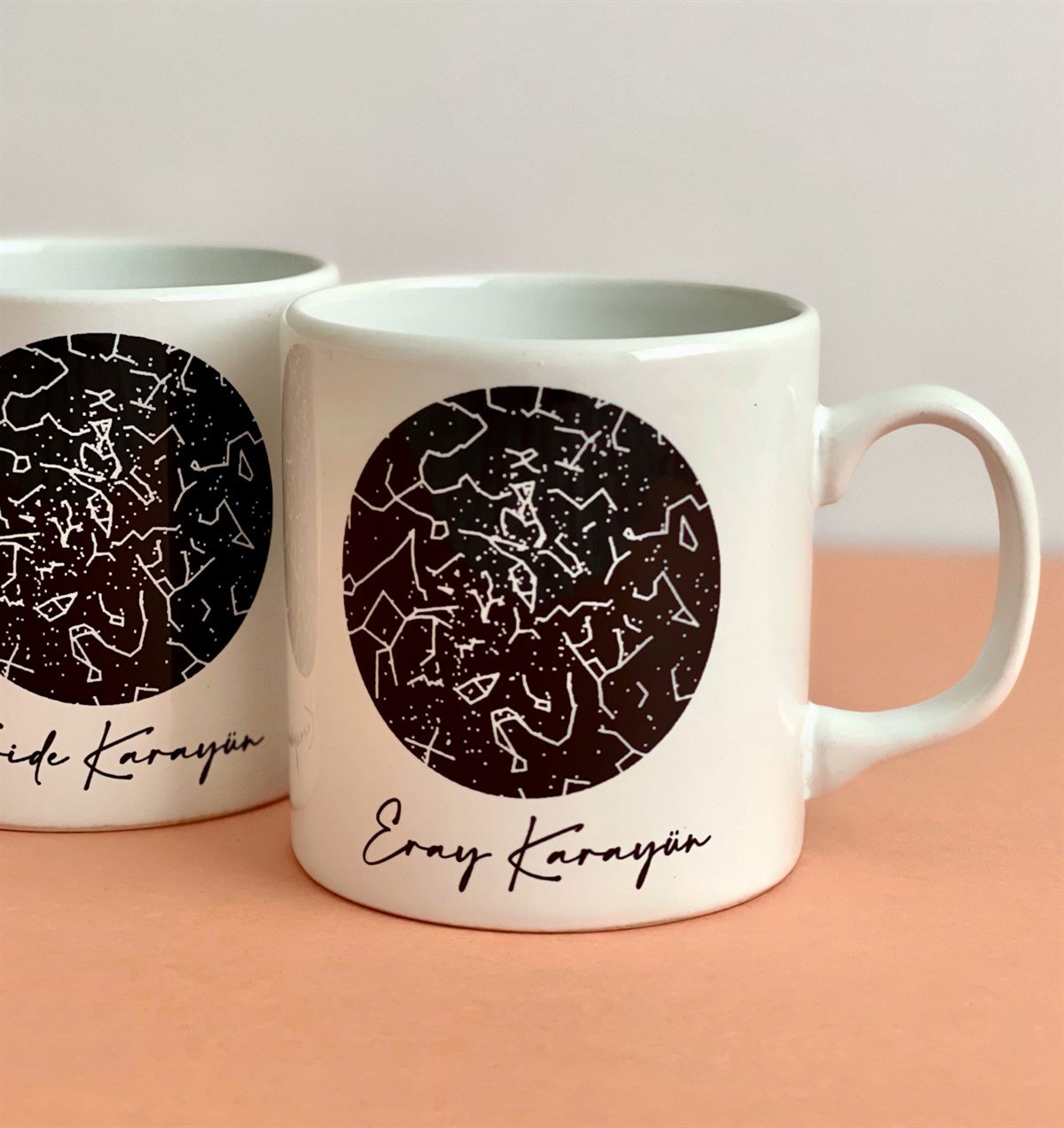 Kişiye Özel Yıldız Haritası Tasarımlı 2'li KupaGiftmodaGmkp100205