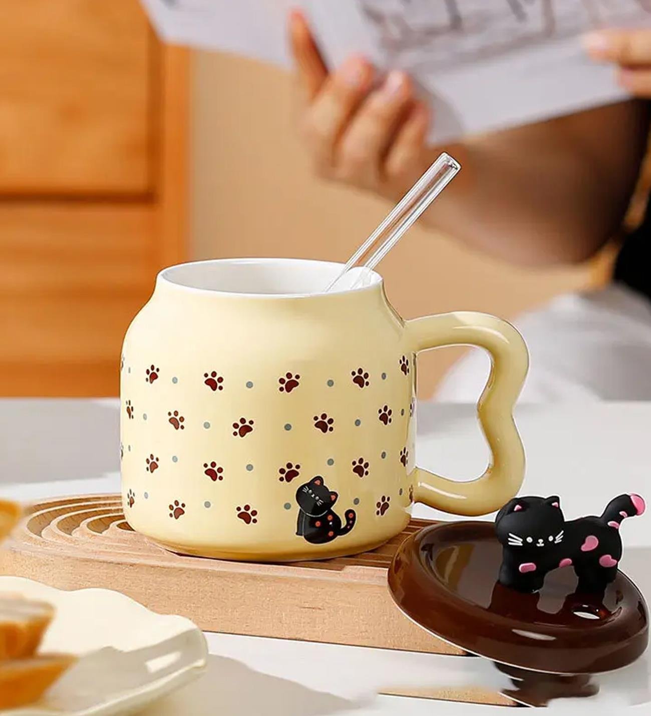 Sevimli Kedi Temalı Seramik KupagiftmodaBM-1443