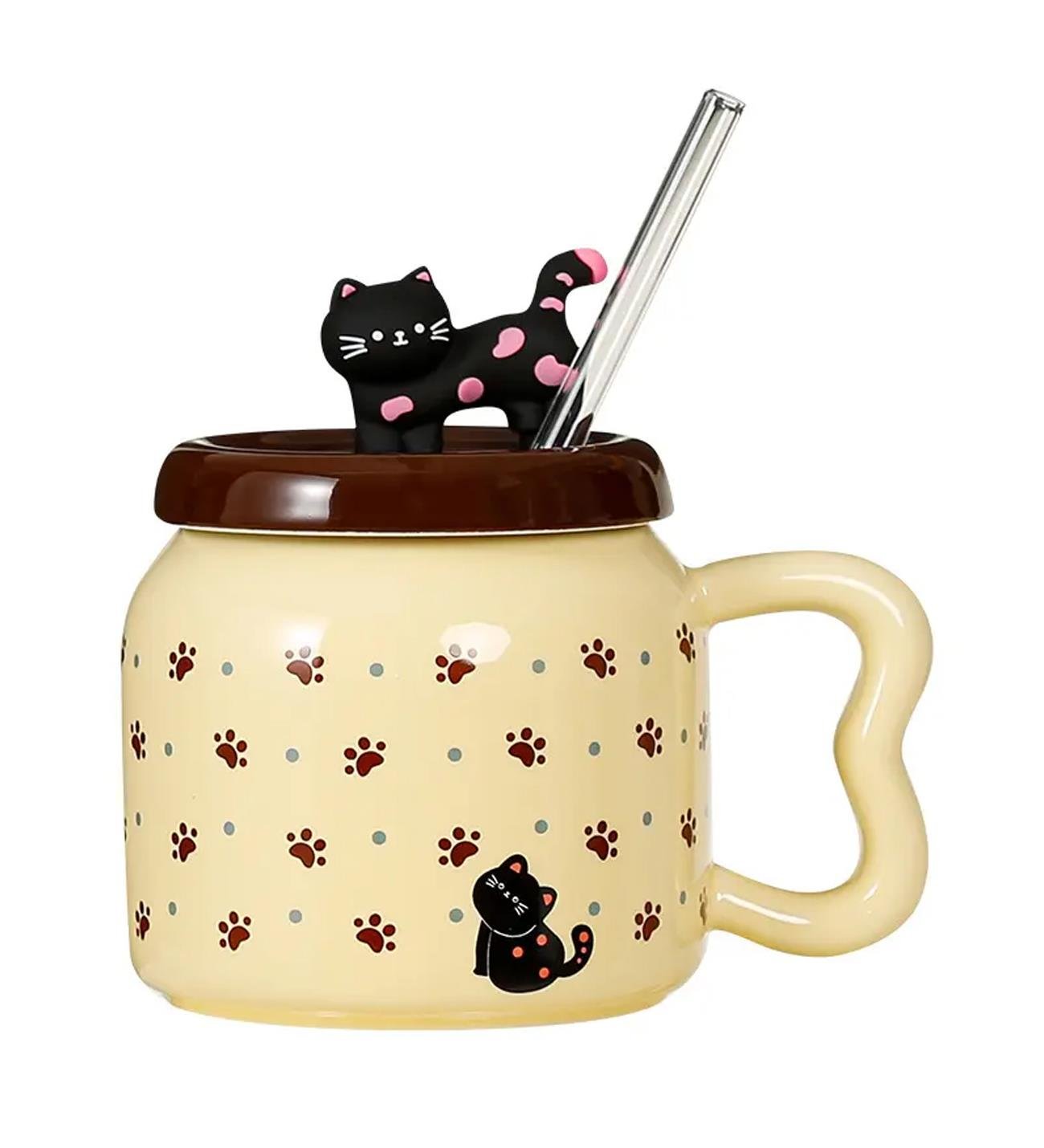 Sevimli Kedi Temalı Seramik KupagiftmodaBM-1443