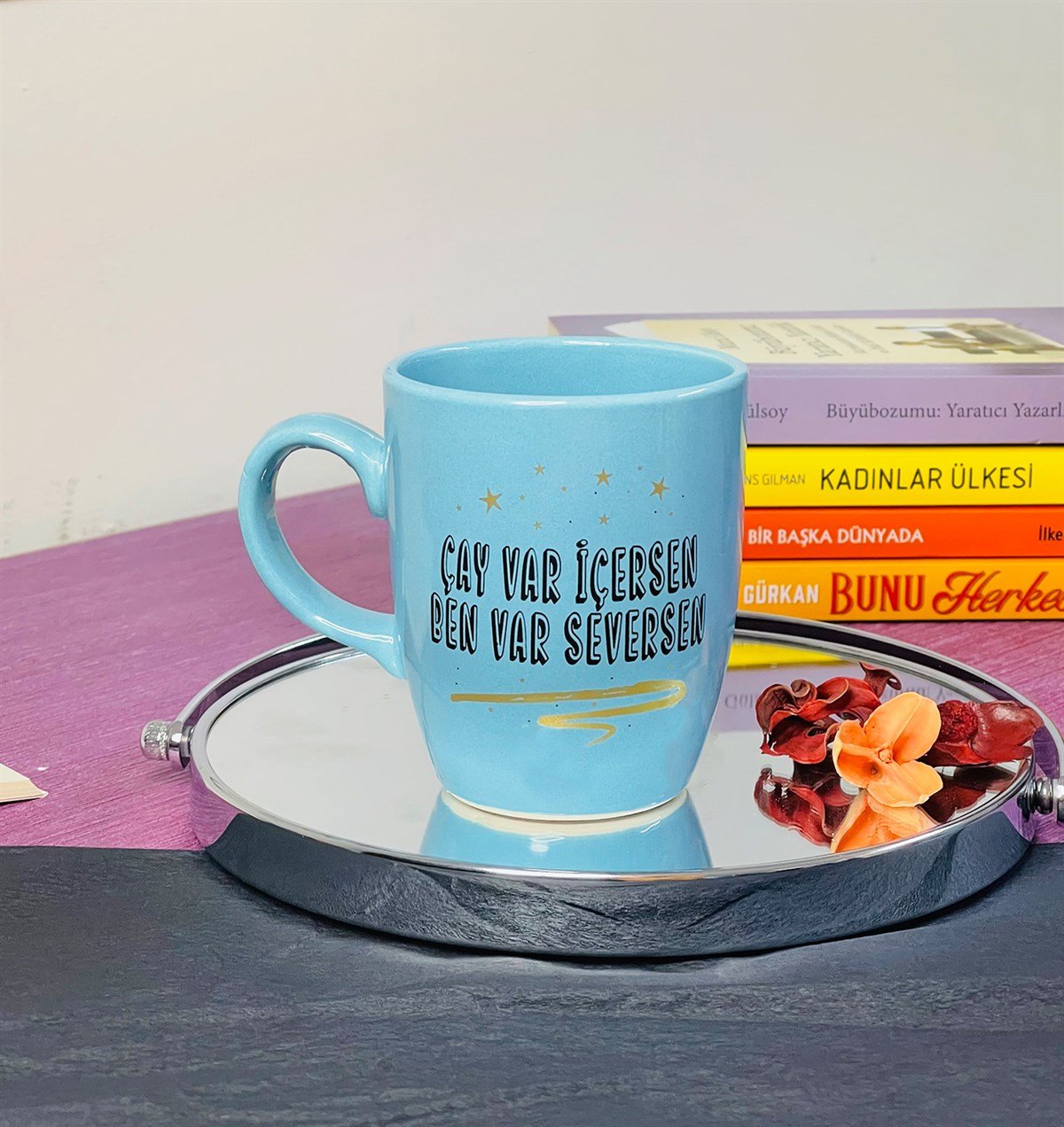 Çay Var İçersen Ben Var Seversen Tasarımlı 9 Cm Kupa BardakgiftmodaGmkp100216