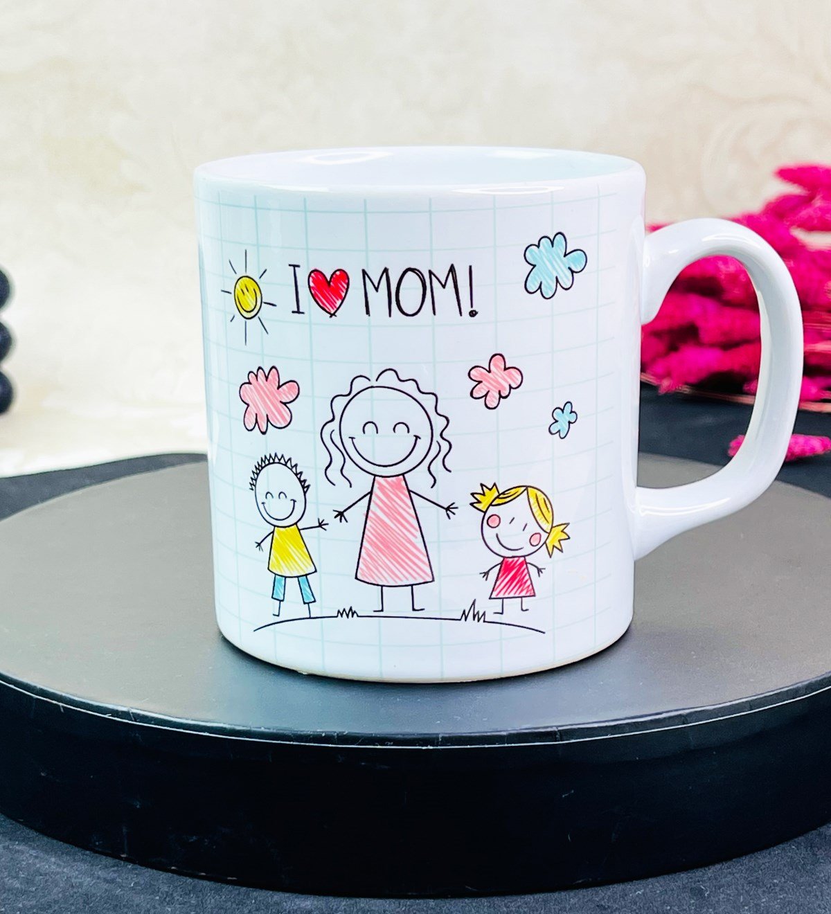 Çizgi Anne Kız Ve Erkek Çocuk Tasarımlı Kupa BardakgiftmodaGmkp100556