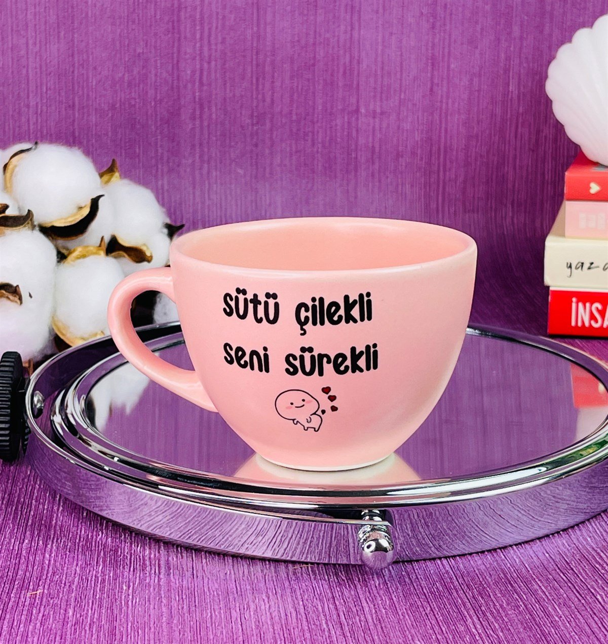 Sütü Çilekli Seni Sürekli Tasarımlı 6 Cm Kupa BardakgiftmodaGmkp100275
