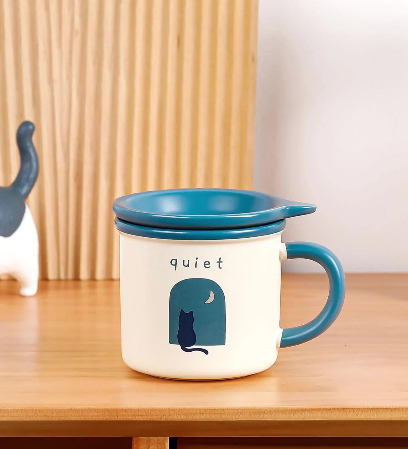 Kedi Figürlü Minimalist Seramik KupagiftmodaBM-1450
