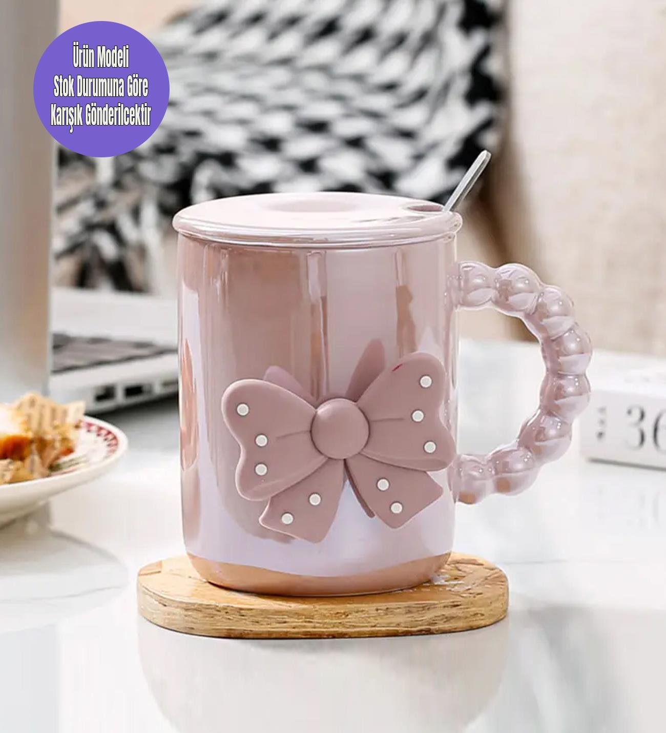Fiyonk Motifli Seramik KupagiftmodaBM-1436