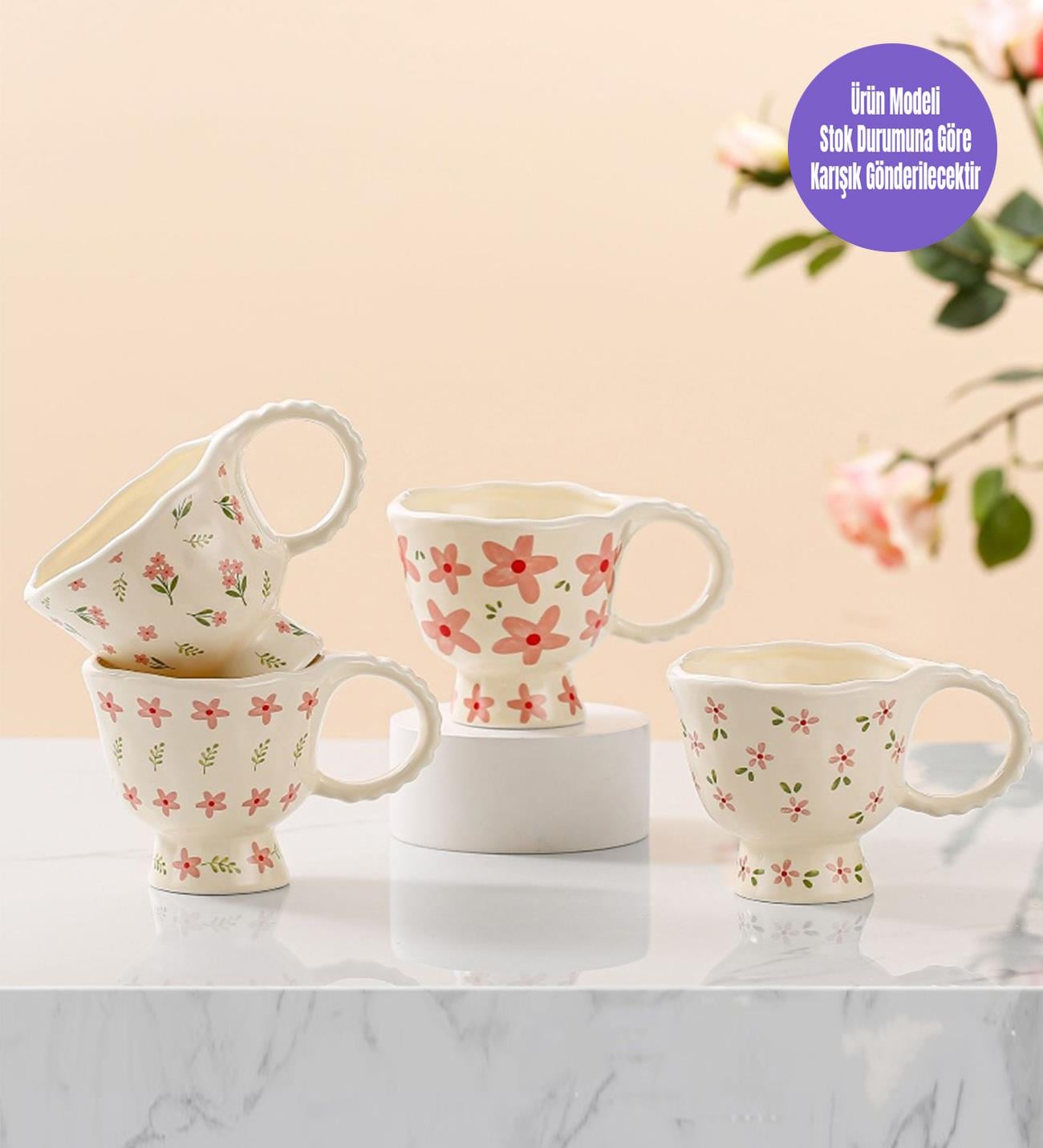 Kır Çiçeği Temalı Seramik KupagiftmodaBM-1985
