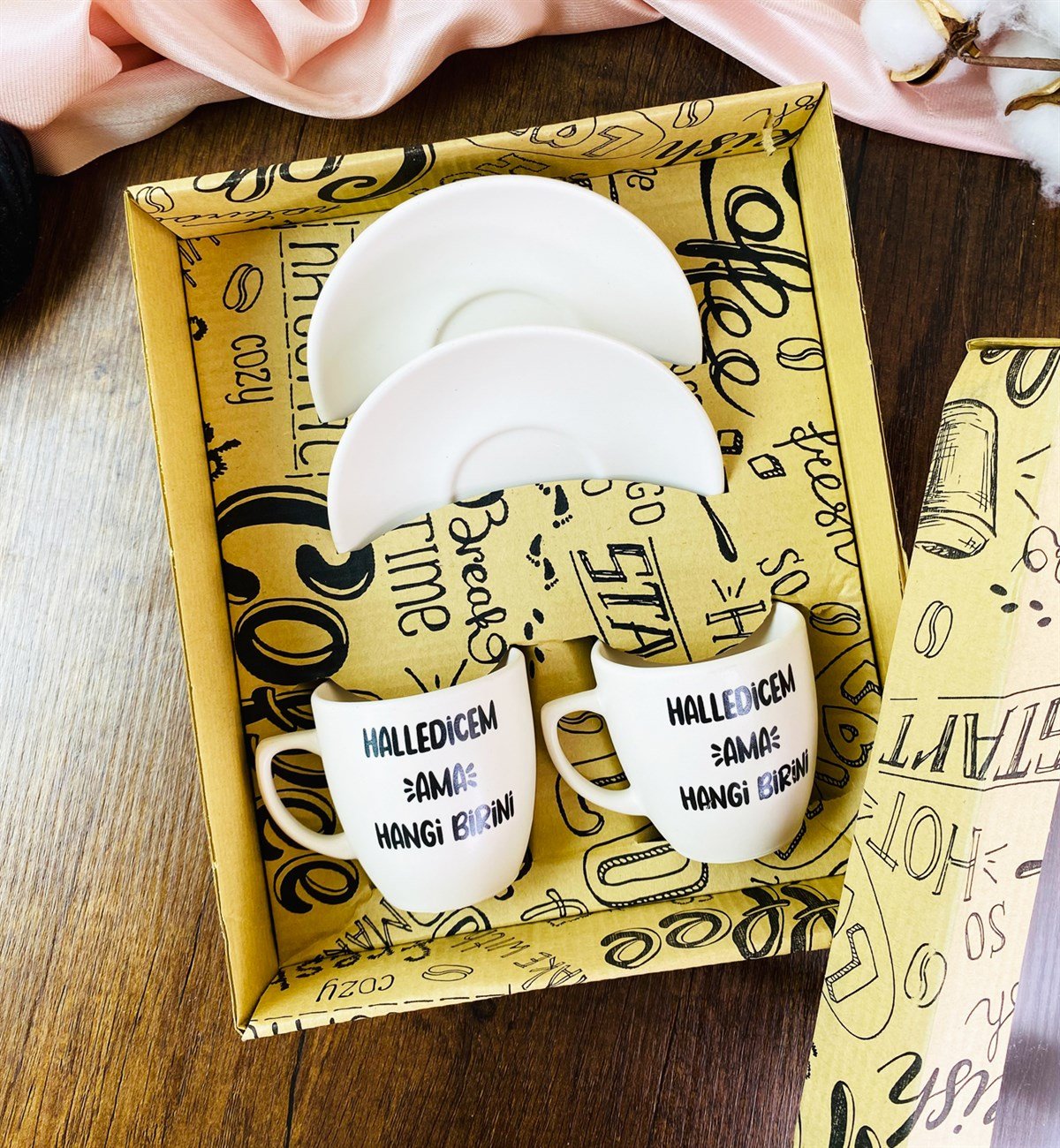 Özel Kutulu Halledicem Ama Hangi Birini Türk Kahvesi Fincanı SetigiftmodaGmkp100421