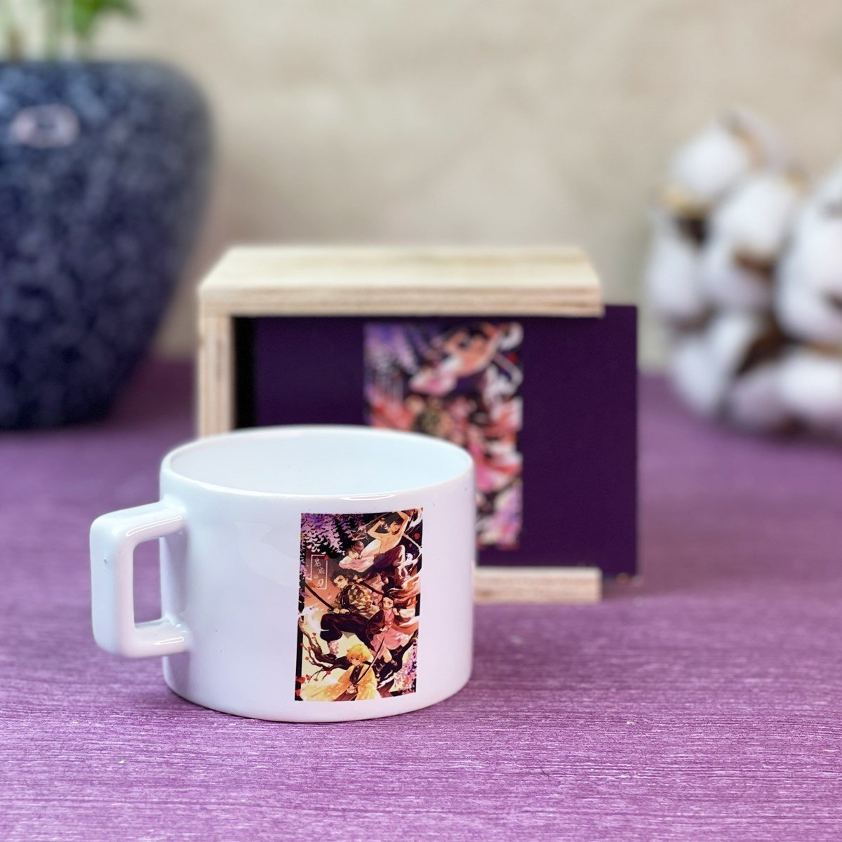 Demo Slayer Mor Tasarımlı Kutulu KupagiftmodaGmkp100350