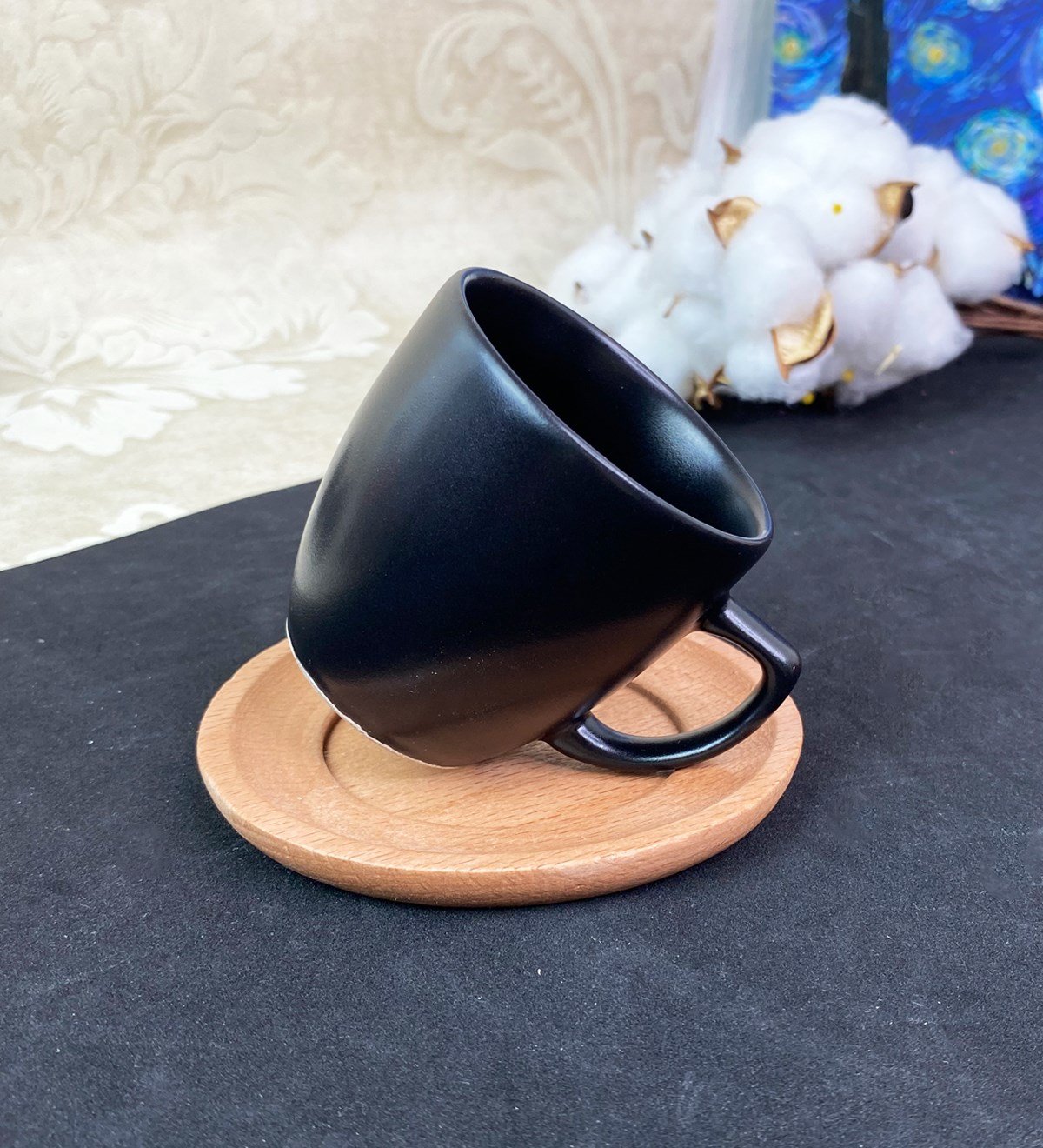 Ahşap Tabaklı Türk Kahvesi FincanıgiftmodaGmkp100571