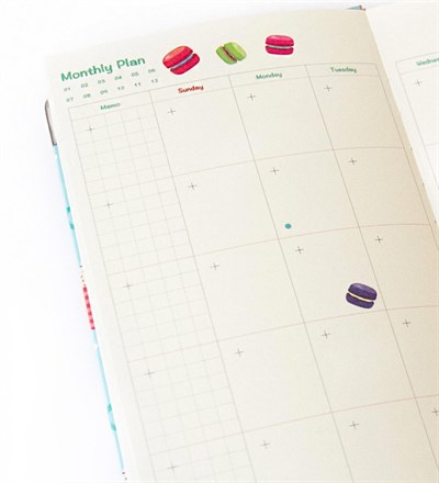 Makaron Tasarımlı Planlayıcı Defter Kırmızı