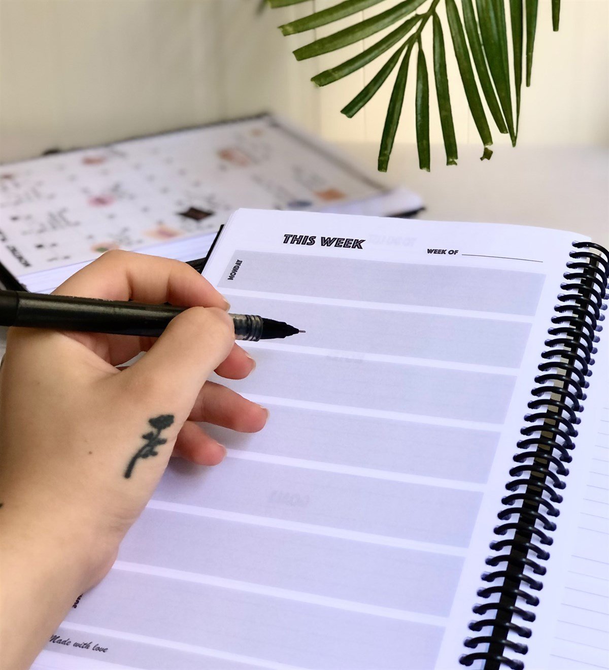 Mavi Ebruli Tarihsiz Haftalık PlanlayıcıGiftmodaGmp-007