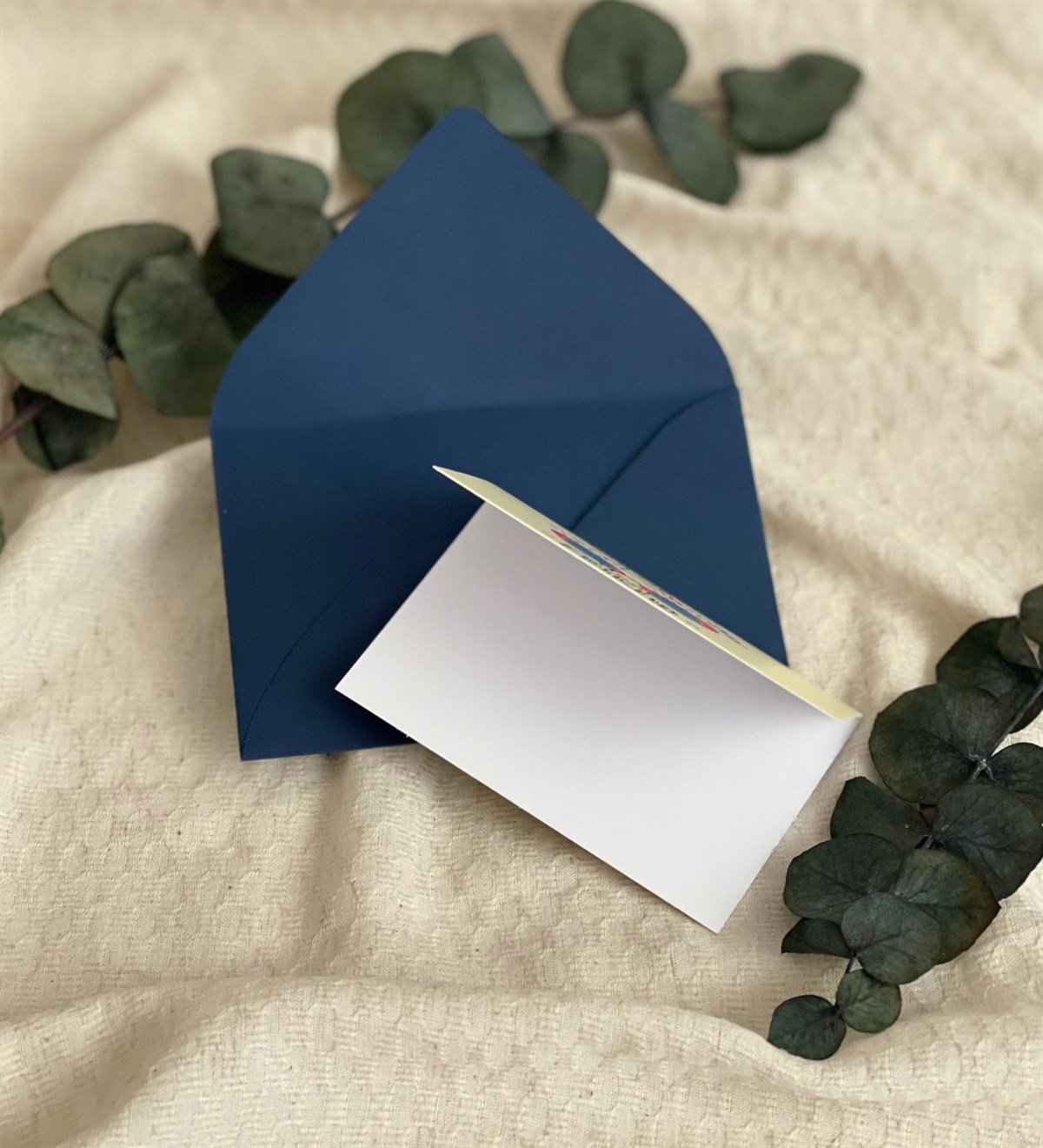 Wishing You Tasarımlı Mavi Zarflı Mesaj KartıgiftmodaGmmsj00008