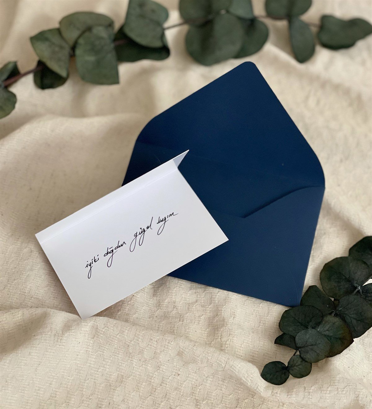 Nice Yaşlara Tasarımlı Mavi Zarflı Mesaj KartıgiftmodaGmmsj00007