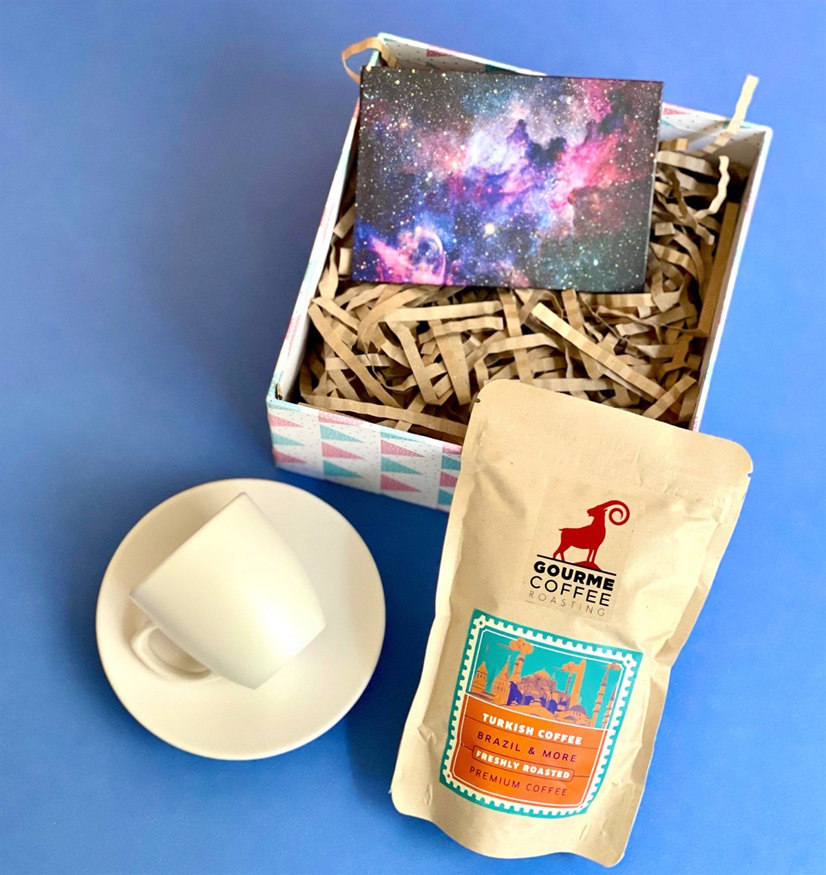 Türk Kahvesi Fincanı Space Mini Fotoğraf Albümü ve Türk Kahvesi Mini Hediye Seti GiftmodaGmhs100976