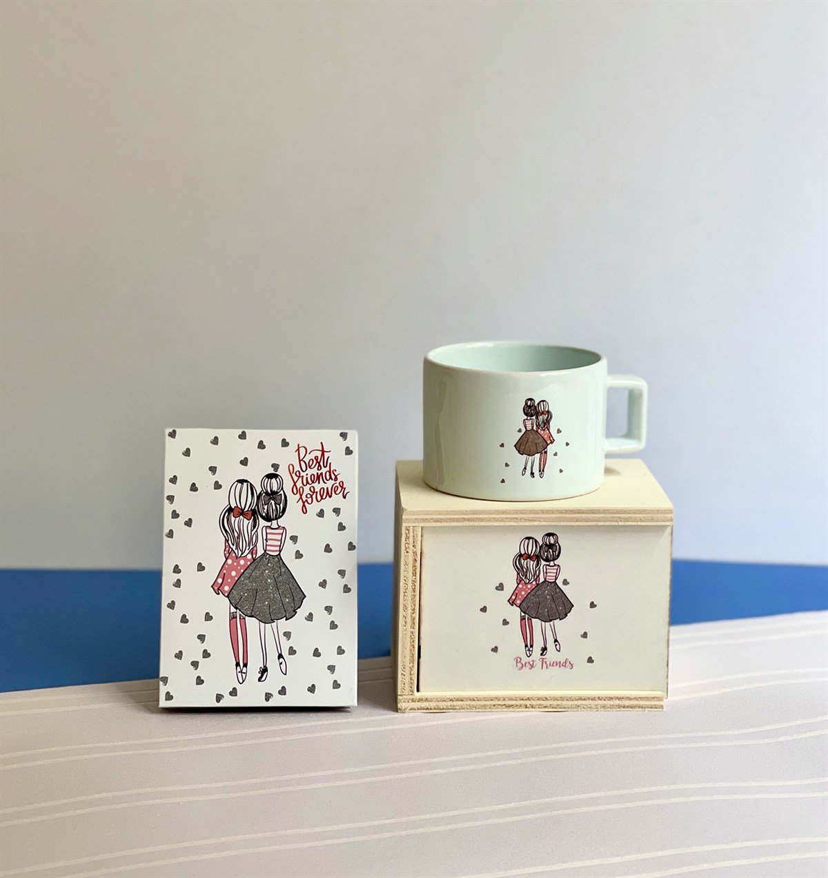 Kız Kardeş Mini Fotoğraf Albümü ve Kutulu Kupa GiftmodaGmhs101061