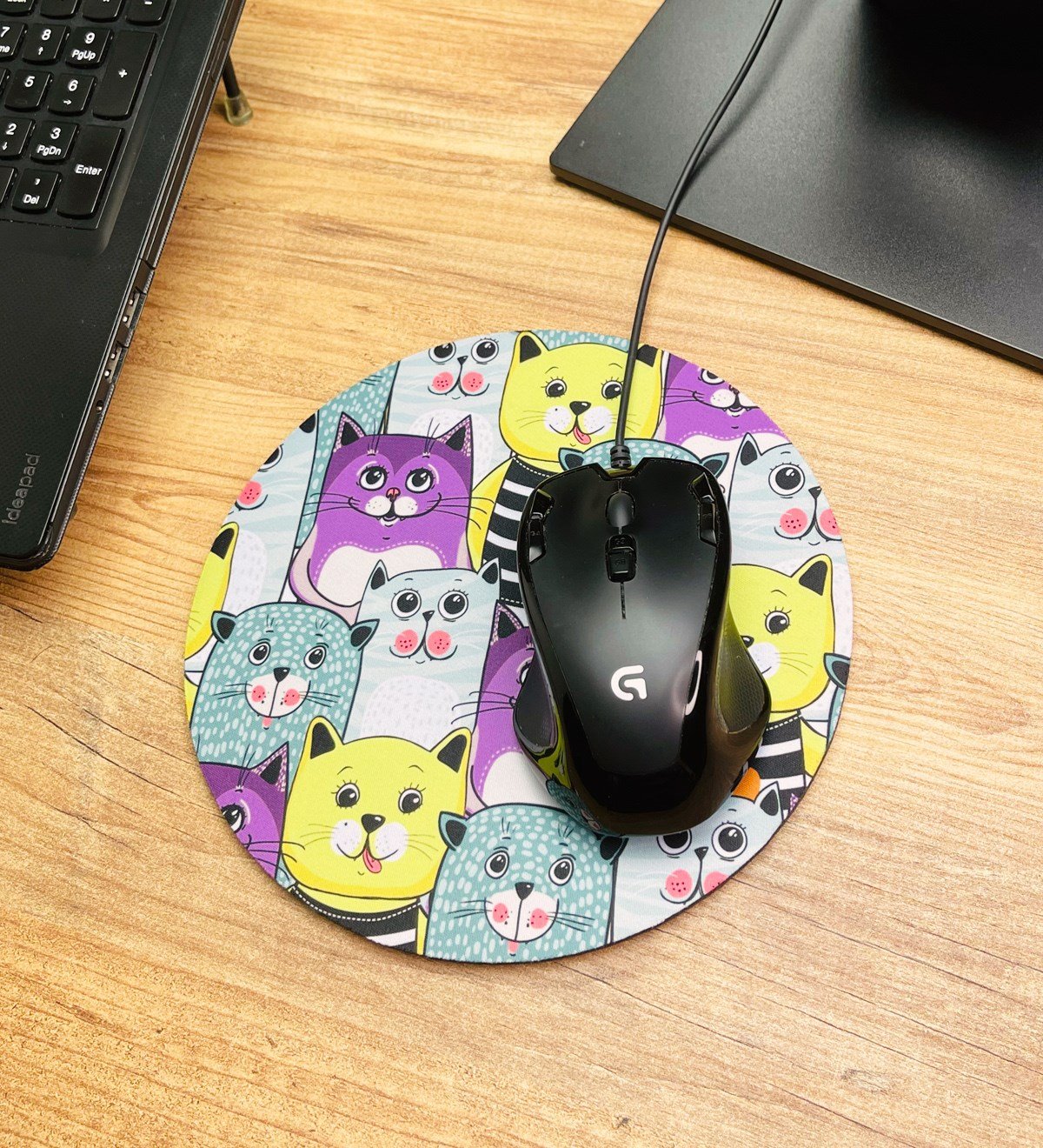 Sevimli Kedi Tasarımlı Oval Mouse Pad	giftmodaGmms000006