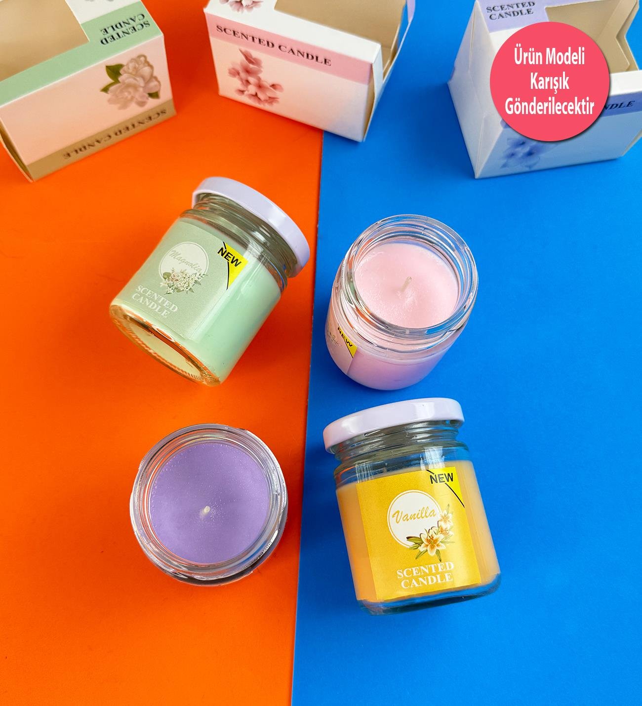 Aromatik Kokulu Cam Kavanoz Mum ( Tek Adet )giftmodaBM-1617