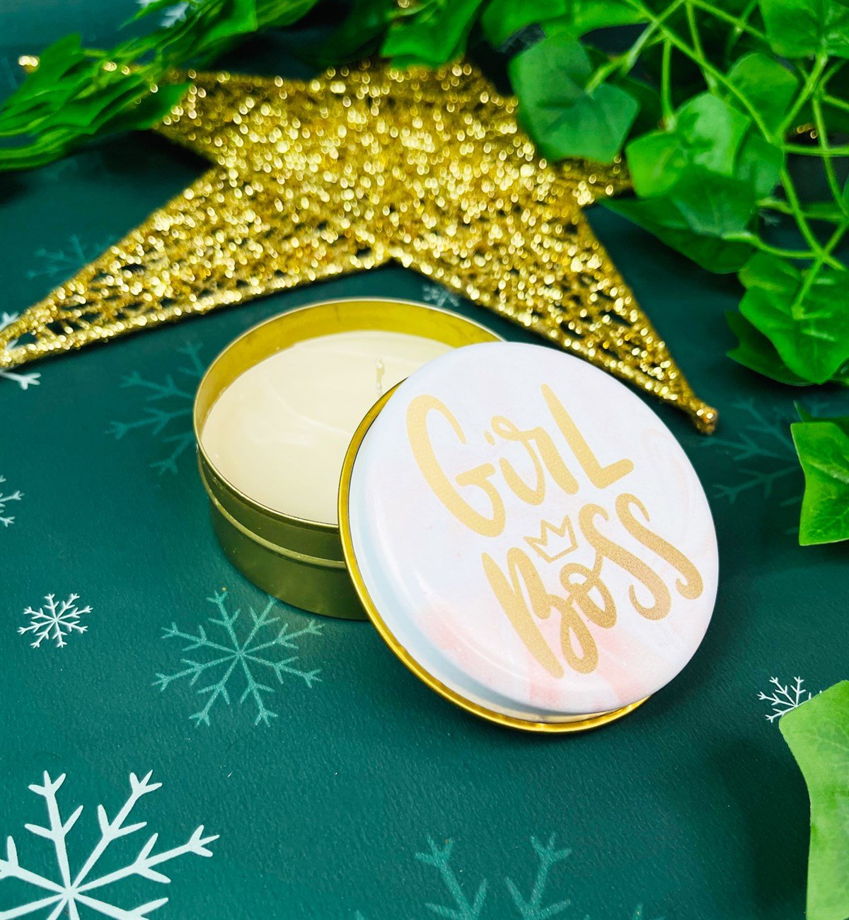 Girl Boss Tasarımlı Kokulu Teneke MumgiftmodaGmmum0028