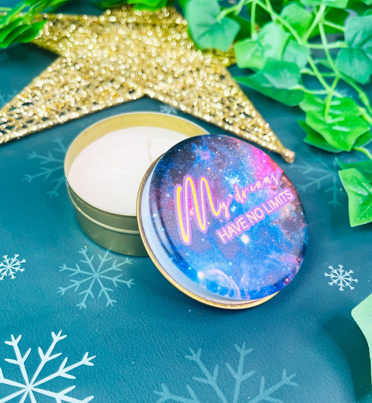 My Dream Have No Limits Tasarımlı Kokulu Teneke MumgiftmodaGmmum0015