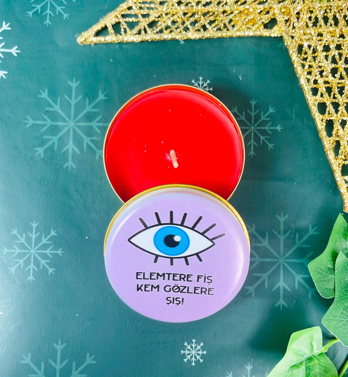 Nazar Göz Tasarımlı Kokulu Teneke MumgiftmodaGmmum0007