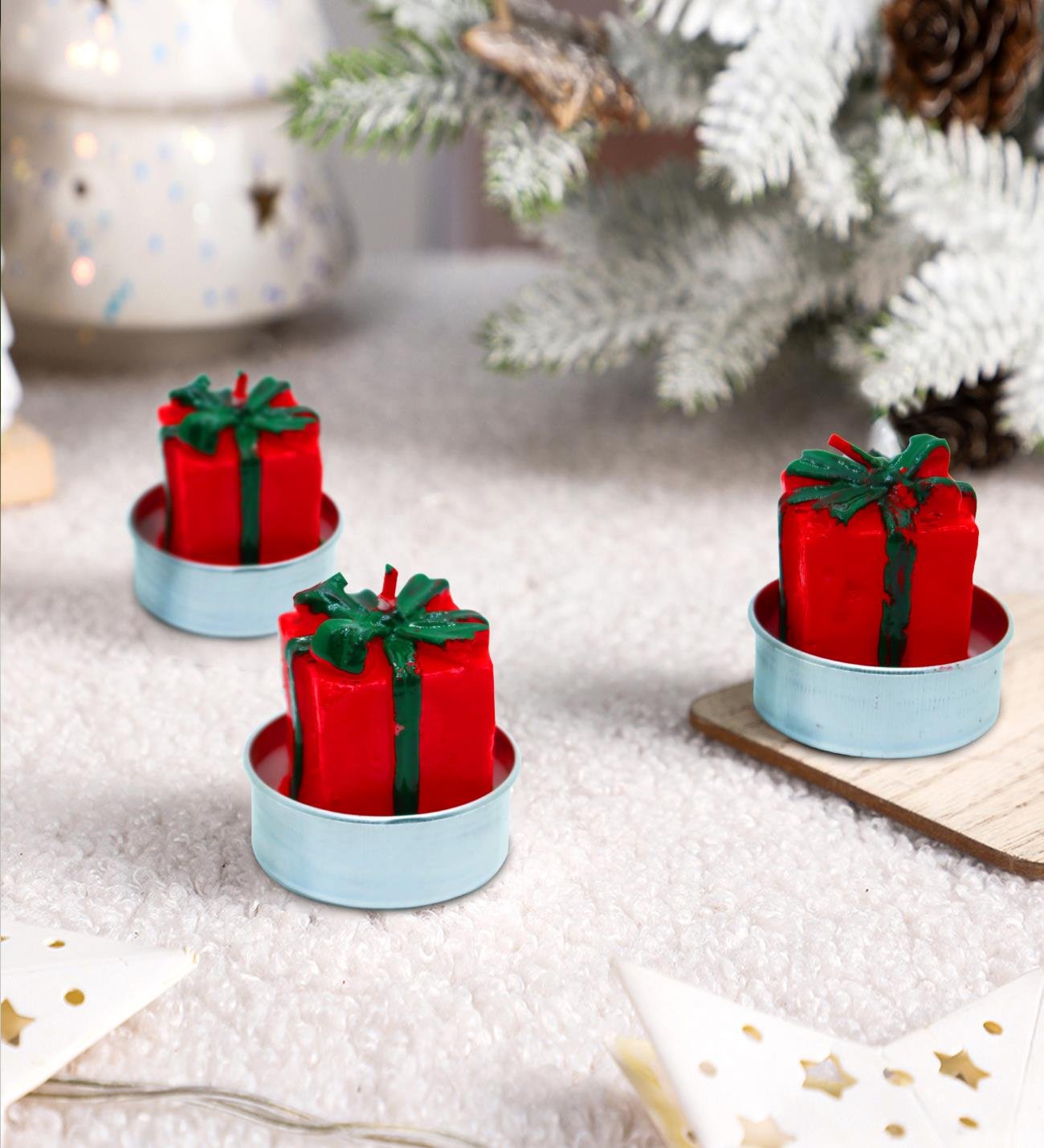 4'lü Yılbaşı Temalı Dekoratif Mum SetigiftmodaBM-1728