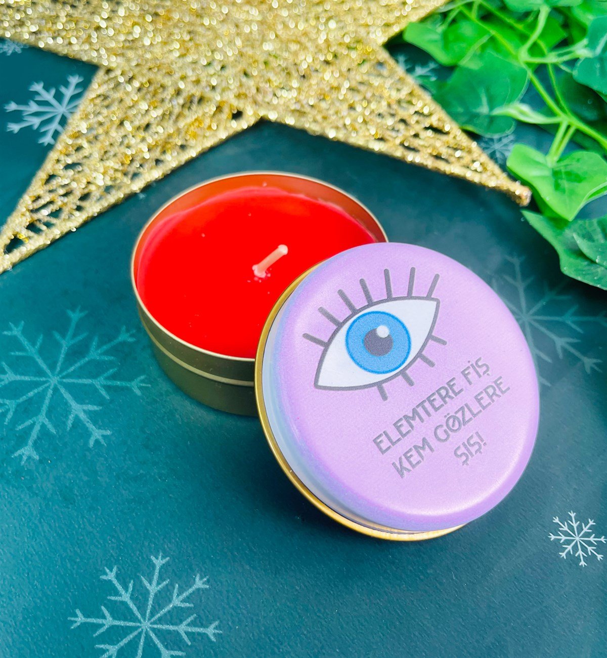 Nazar Göz Tasarımlı Kokulu Teneke MumgiftmodaGmmum0007