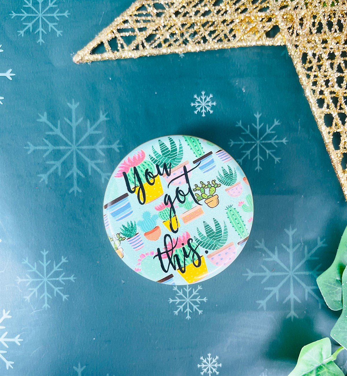 Kaktüs Motto Tasarımlı Kokulu Teneke MumgiftmodaGmmum0005