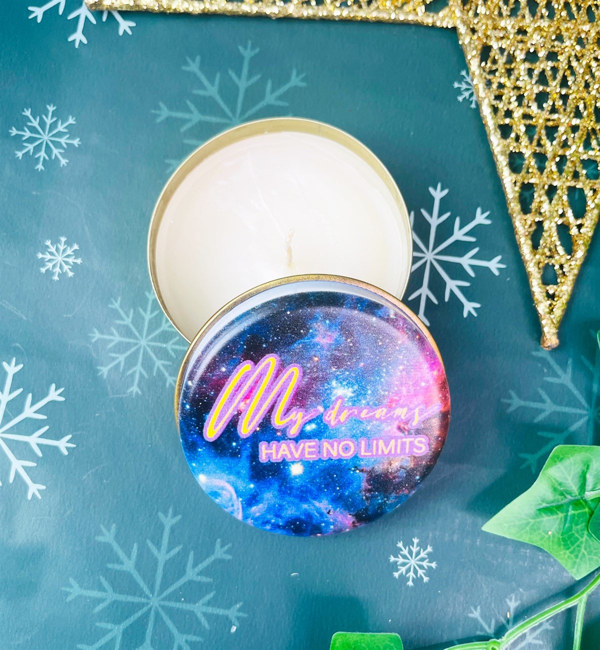 My Dream Have No Limits Tasarımlı Kokulu Teneke MumgiftmodaGmmum0015