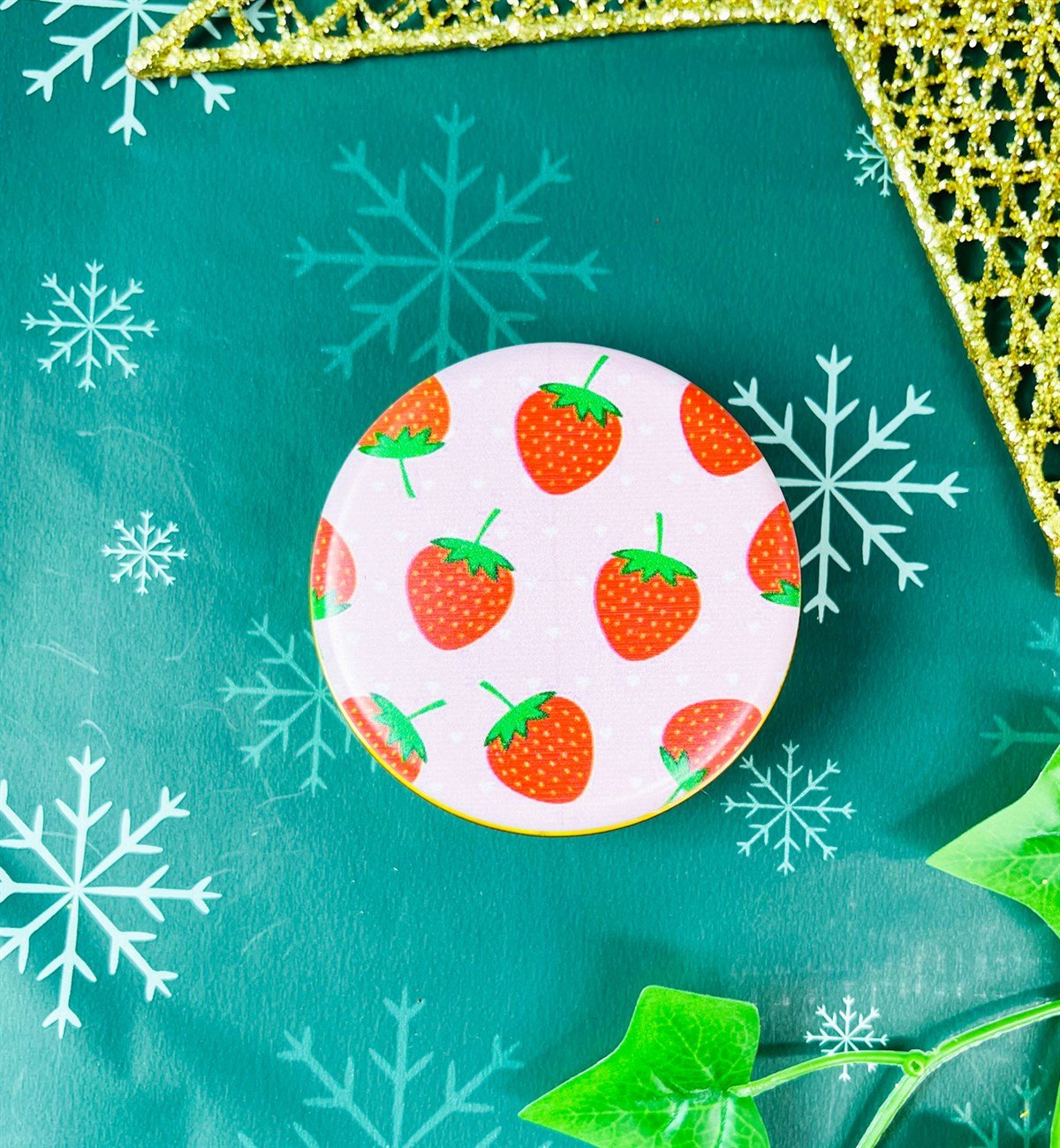 Çilek Tasarımlı Kokulu Teneke MumgiftmodaGmmum0027