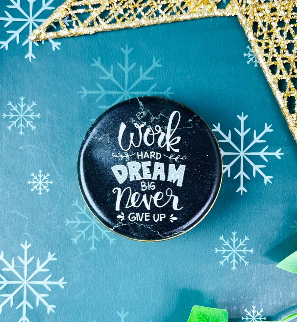 Work Hard Dream Tasarımlı Kokulu Teneke MumgiftmodaGmmum0009