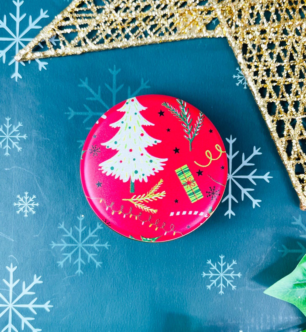 Kırmızı Yeni Yıl Tasarımlı Kokulu Teneke MumgiftmodaGmmum0016