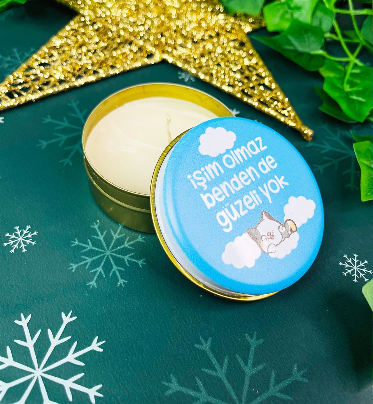 İşim Olmaz Benden De Güzeli Yok Tasarımlı Kokulu Teneke MumgiftmodaGmmum0020