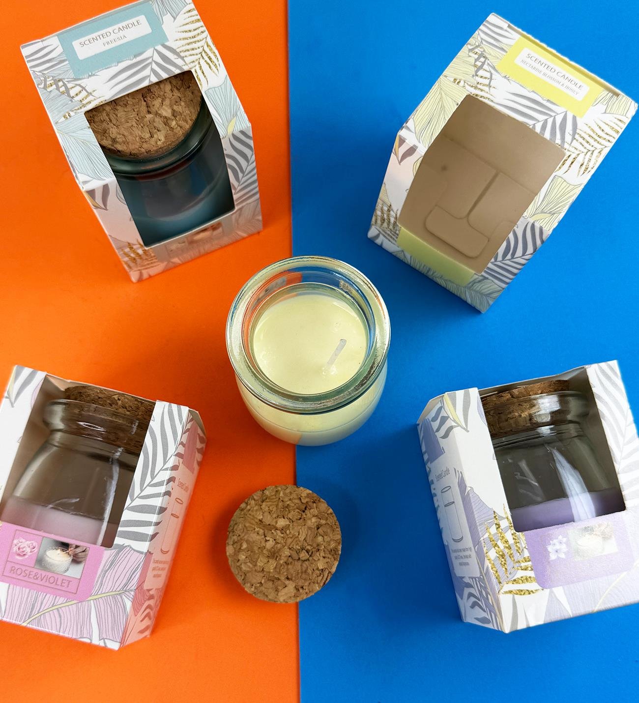 Mantar Kapaklı Cam Kavanoz Mum ( Tek Adet )giftmodaBM-1622