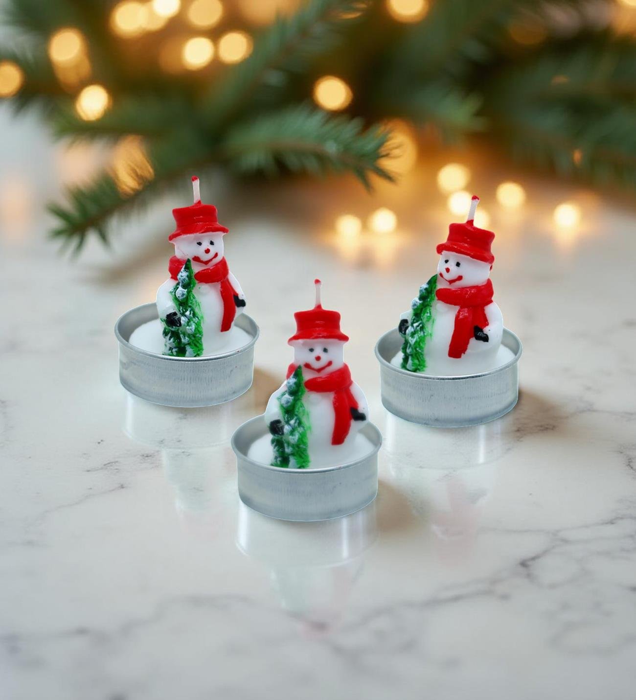 4'lü Yılbaşı Temalı Dekoratif Mum SetigiftmodaBM-1728