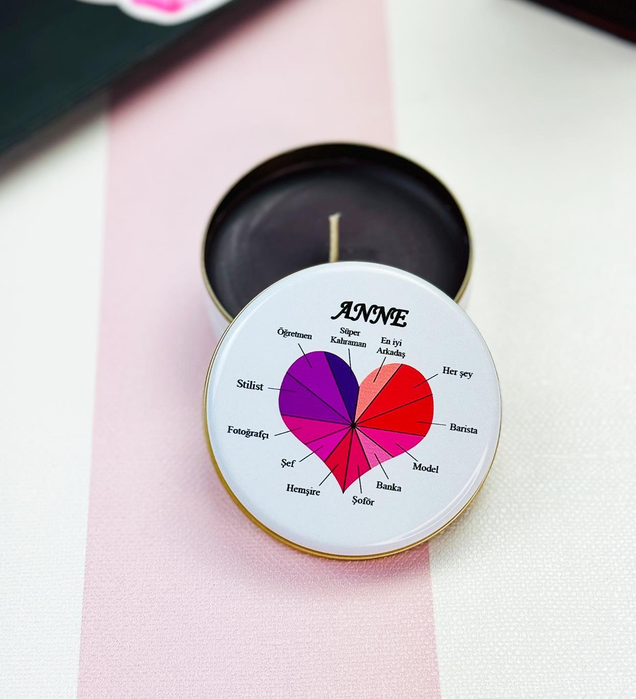 Süper Anne Tasarımlı Kokulu Teneke MumgiftmodaGmmum0043