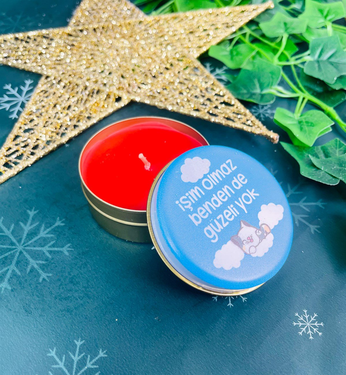 İşim Olmaz Benden De Güzeli Yok Tasarımlı Kokulu Teneke MumgiftmodaGmmum0020