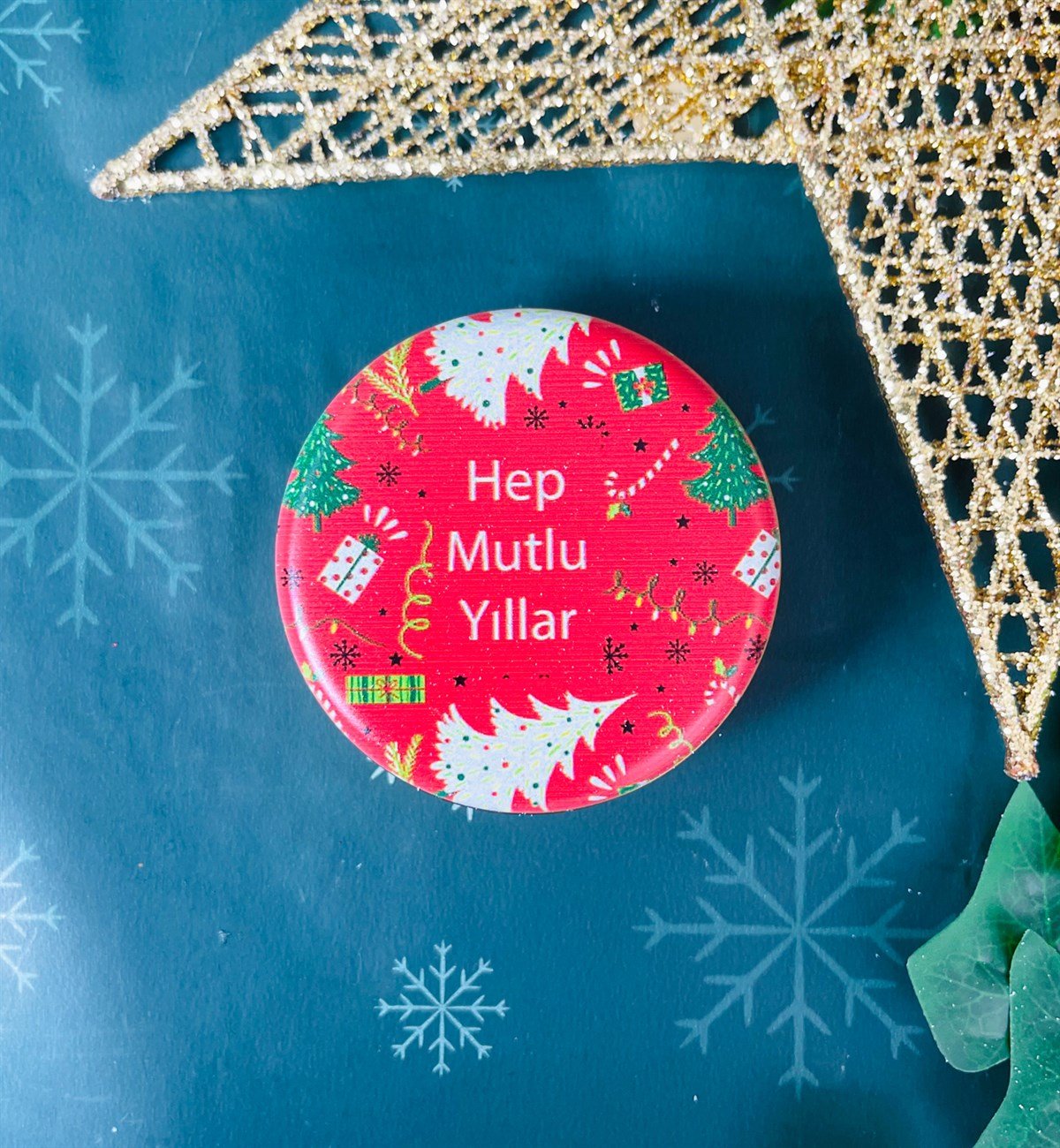 Hep Mutlu Yıllar Tasarımlı Kokulu Teneke MumgiftmodaGmmum0010