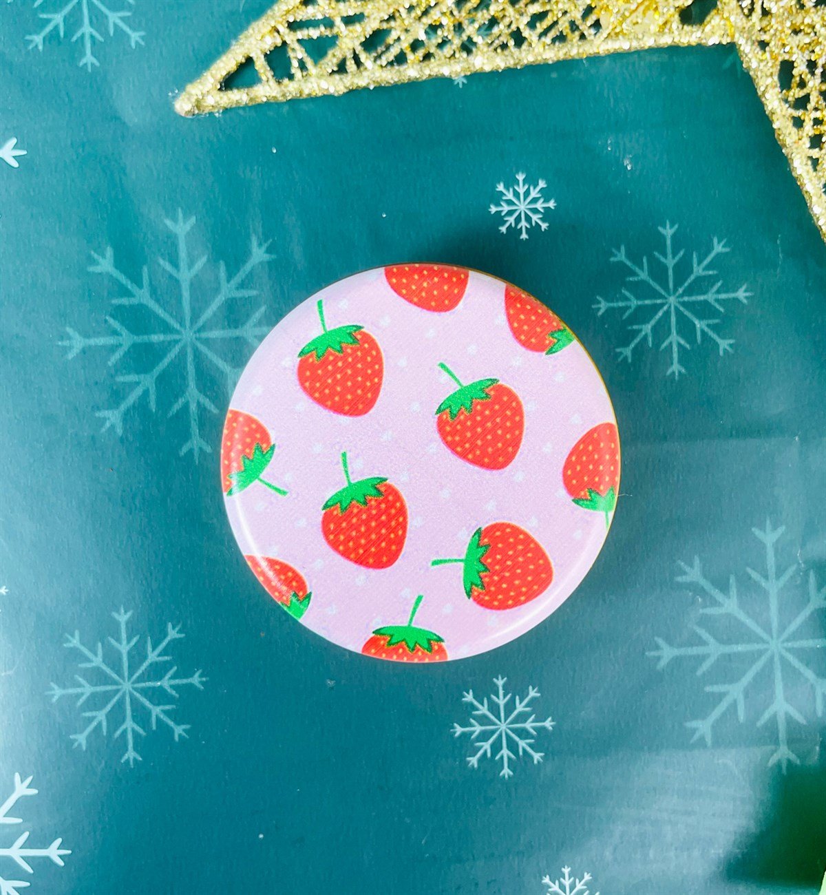 Çilek Tasarımlı Kokulu Teneke MumgiftmodaGmmum0027