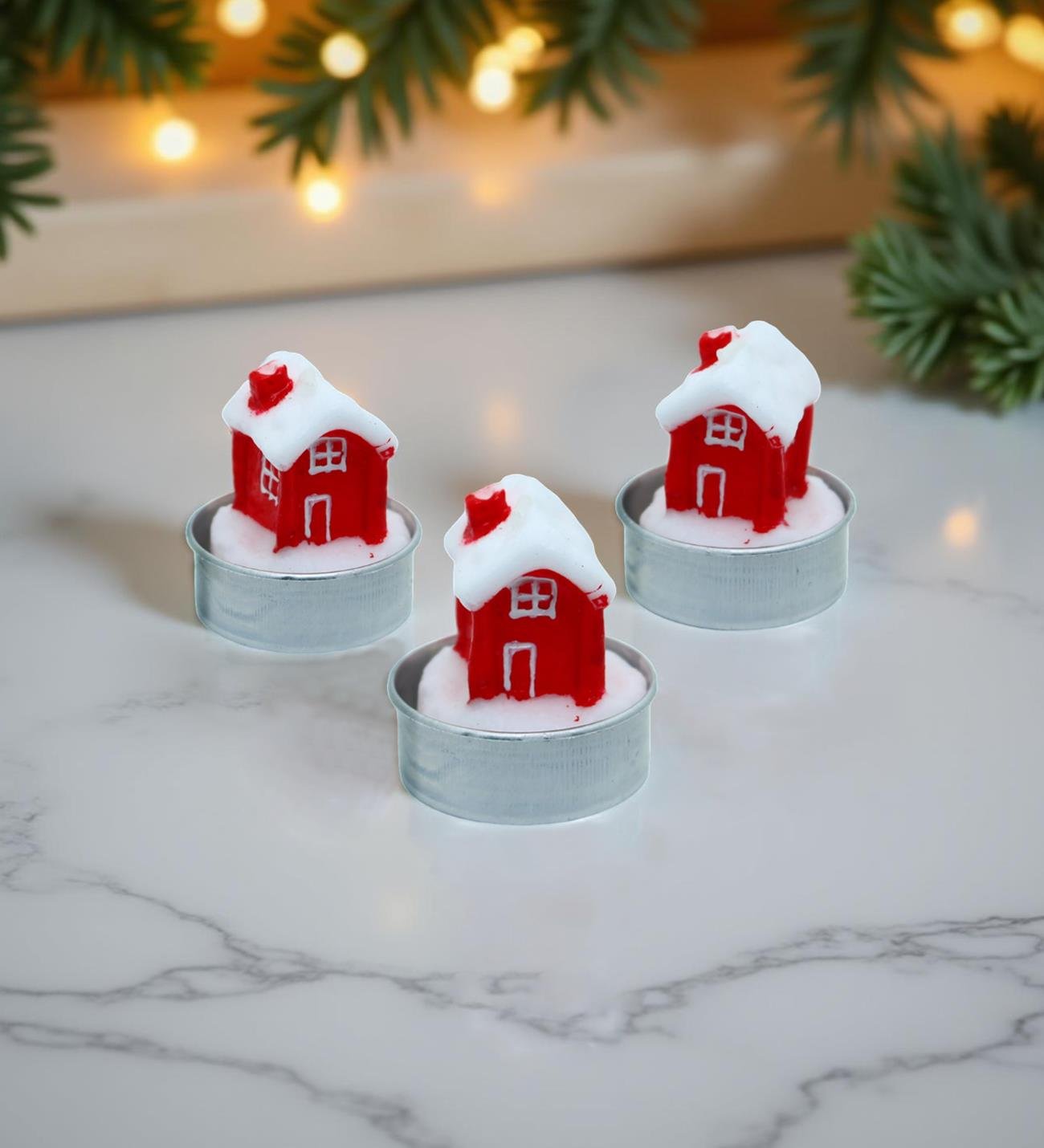 4'lü Yılbaşı Temalı Dekoratif Mum SetigiftmodaBM-1728