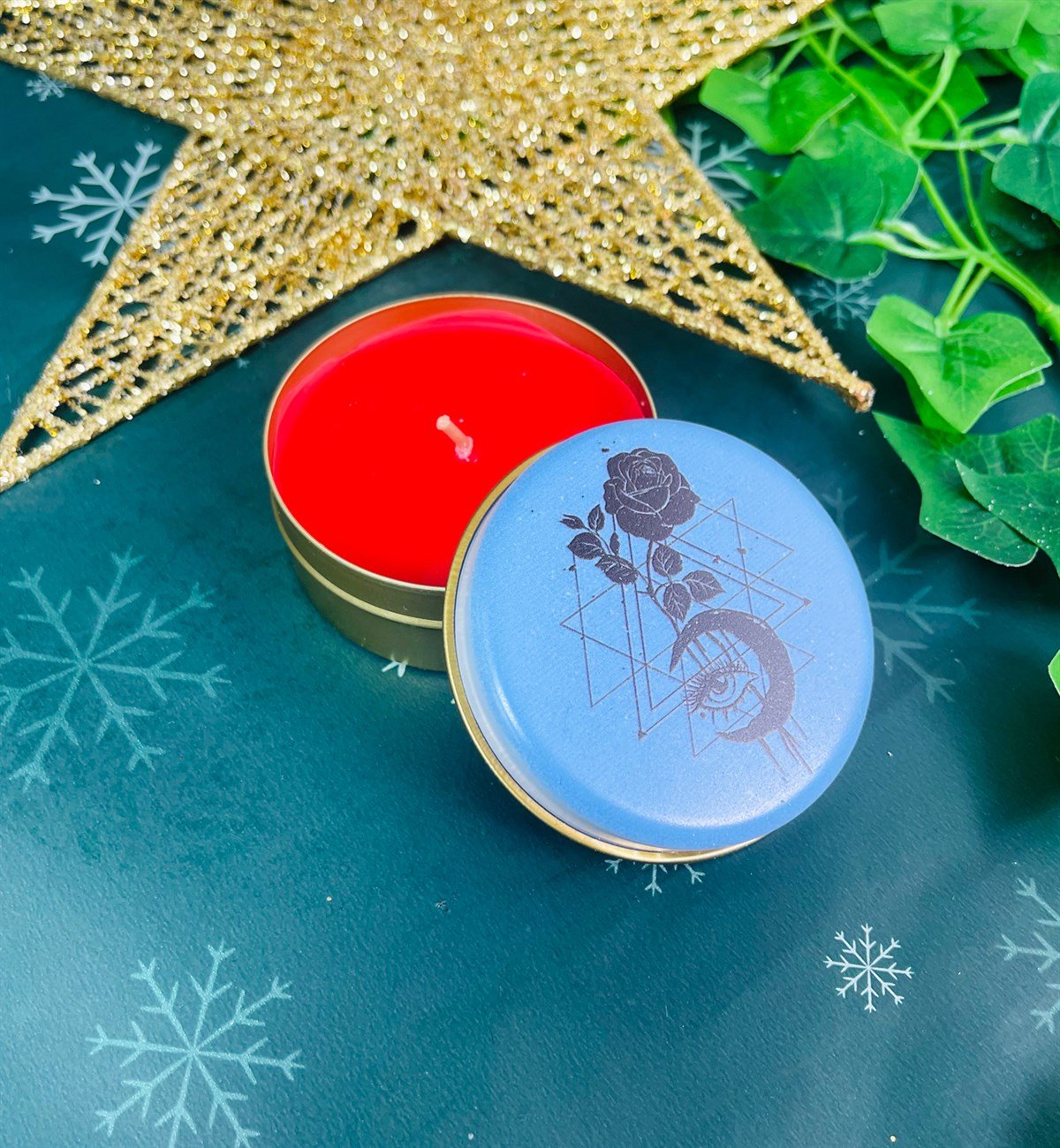 Tarot Gül Tasarımlı Kokulu Teneke MumgiftmodaGmmum0014