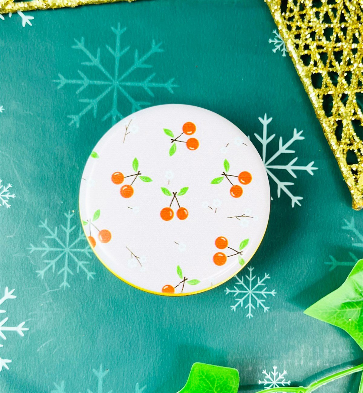 Kiraz Tasarımlı Kokulu Teneke MumgiftmodaGmmum0029