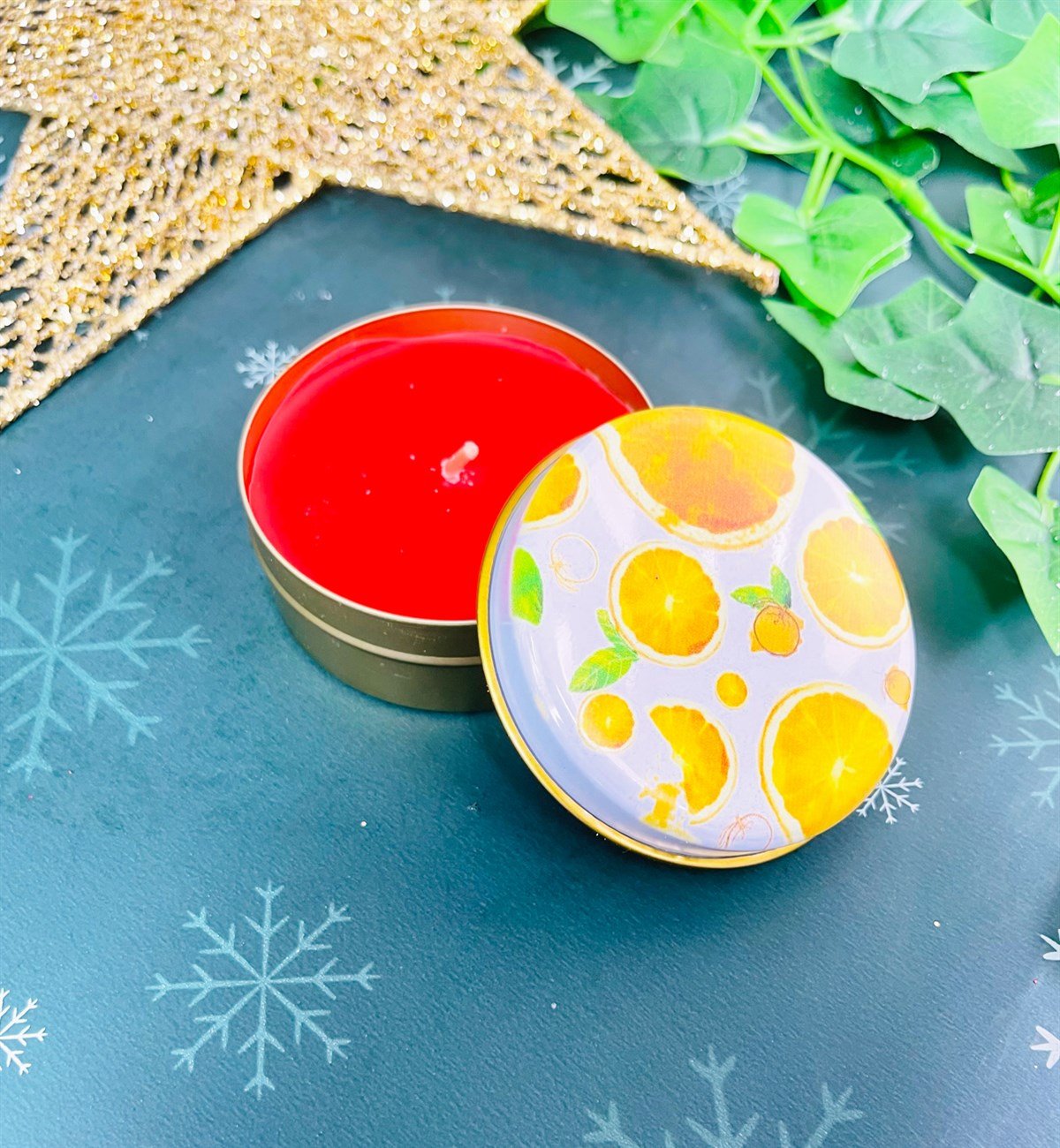 Portakal Tasarımlı Kokulu Teneke MumgiftmodaGmmum0025