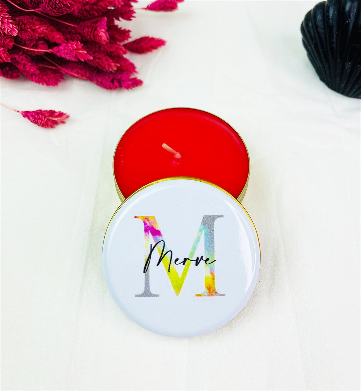 Kişiye Özel Love Blast Tasarımlı Kokulu Teneke MumgiftmodaGmmum0039