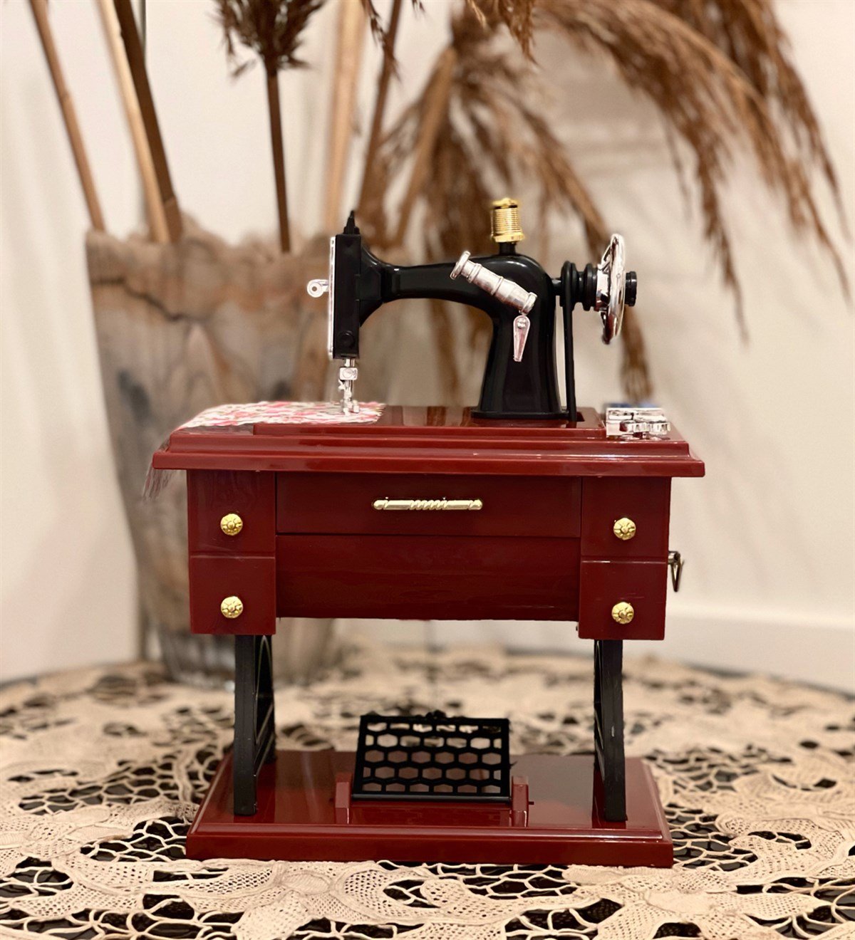 Dikiş Makinesi Tasarımlı Müzik KutusugiftmodaGM-4159