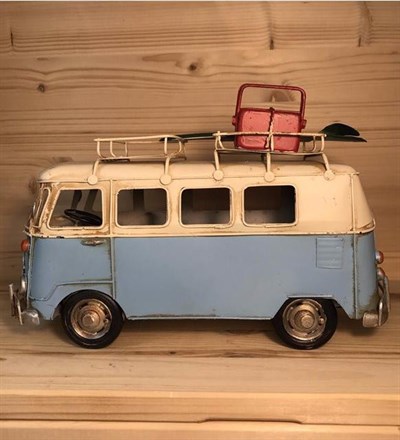 Nostaljik Metal Tenteli Karavan - Mavi