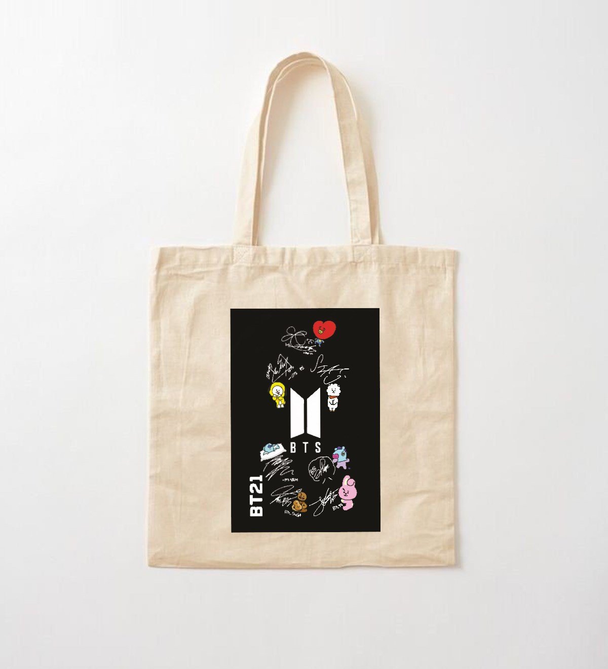 Bts Bt21 Tasarımlı Bez ÇantagiftmodaGmcnt100004