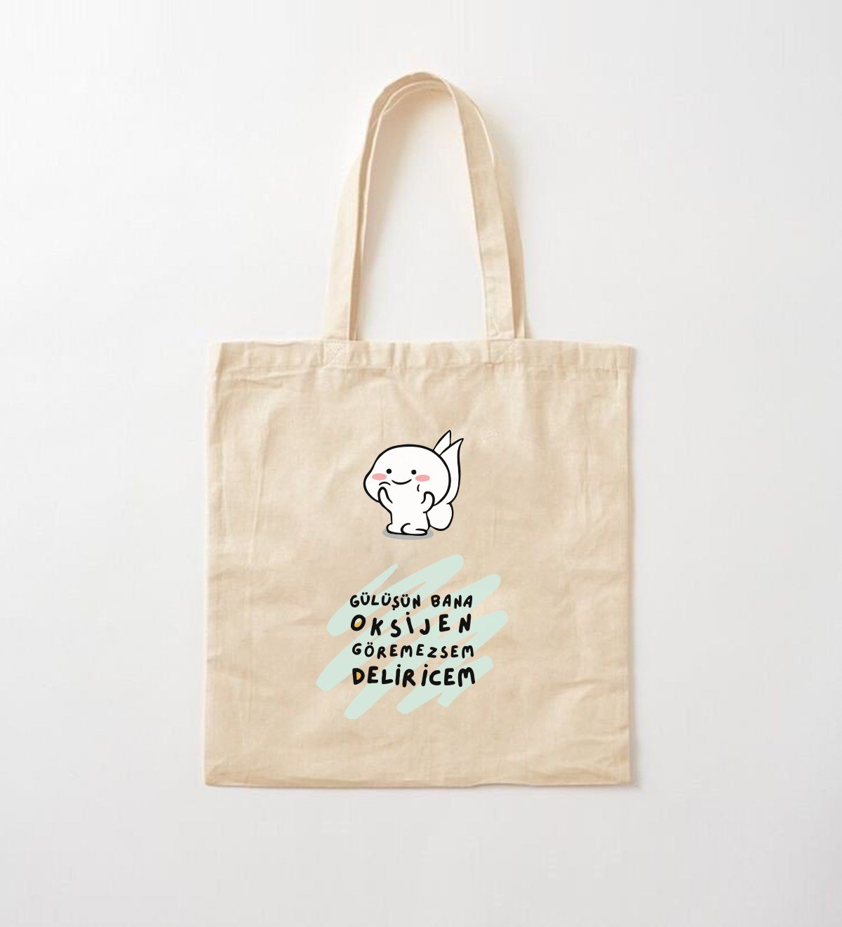 Gülüşün Bana Oksijen Tasarımlı Bez ÇantagiftmodaGmcnt100012