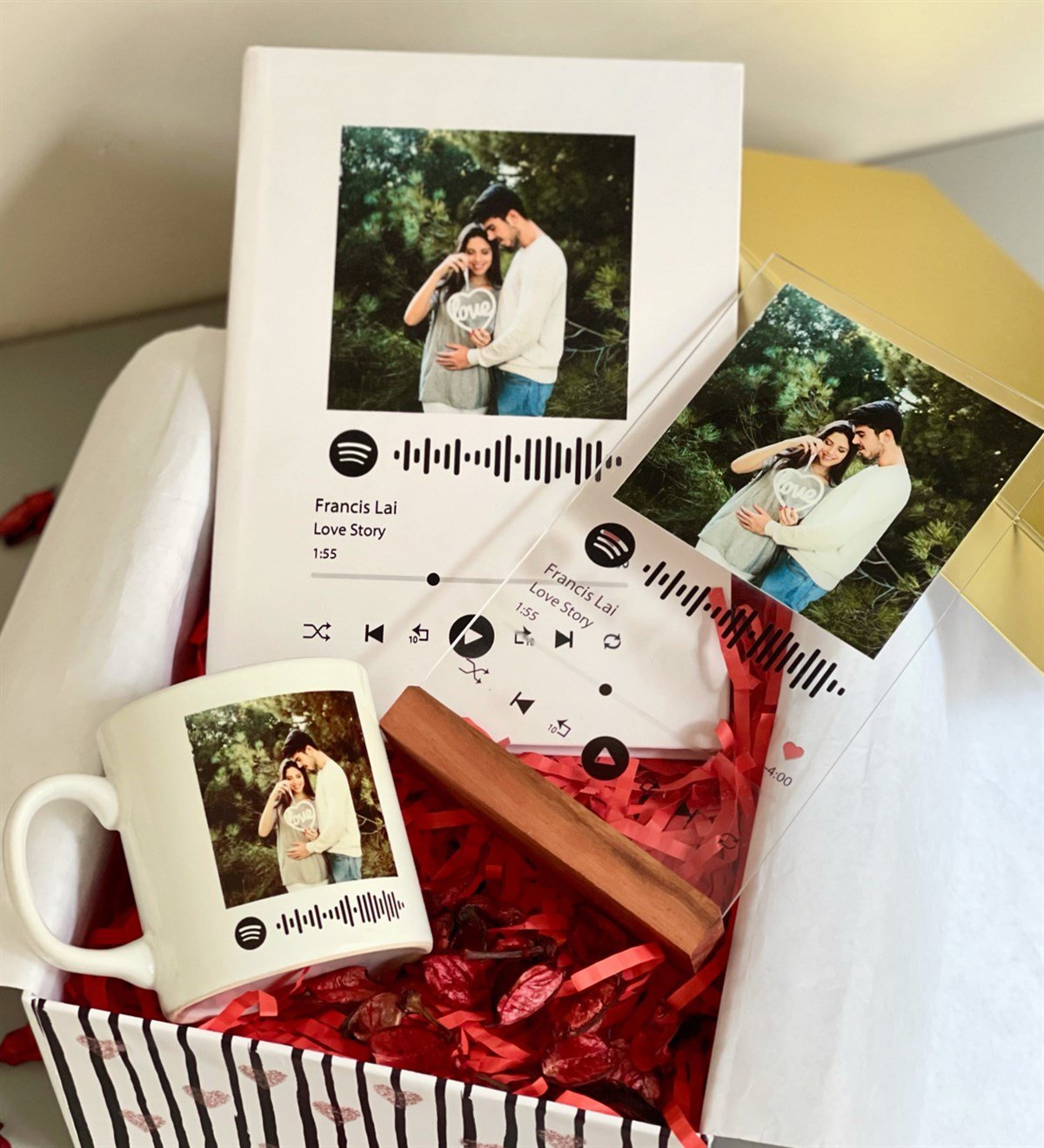 Özelleştirelebilir Spotify Sevgiliye Hediye SetiGiftmodaGmhs100177