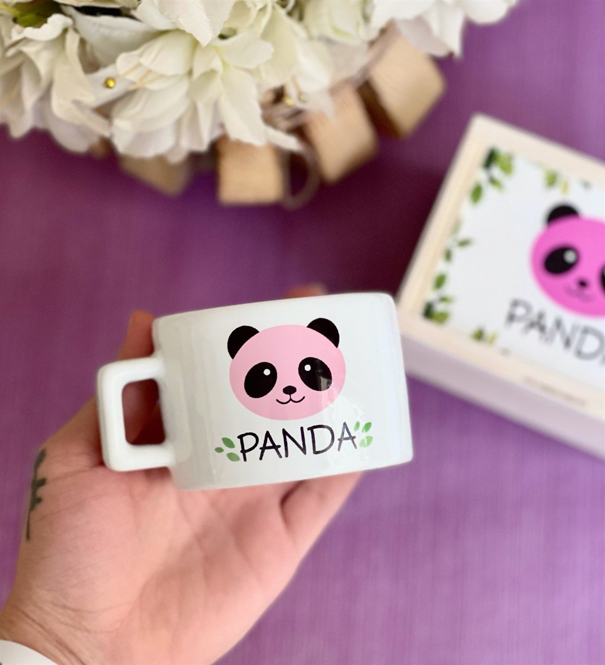 Pembe Panda Tasarımlı Kutulu KupaGiftmodaGmkp100025