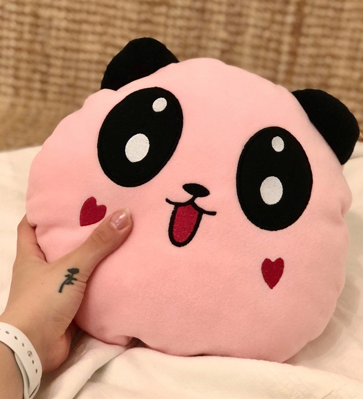 Pembe Peluş Panda Tasarımlı Yastık GiftmodaGmy100004
